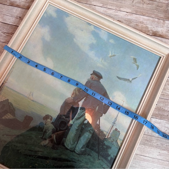 💚Norman Rockwell large “Looking Out to Sea” framed print - Picture 4 of 6